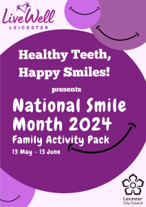 National Smile month 2024, family activity pack front cover